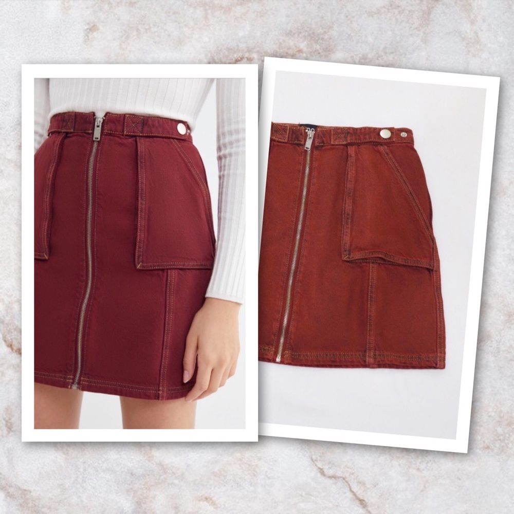 UO | BDG Tate Denim Zip-Front Utility Skirt